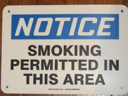 Notice Smoking Permitted sign accuform.com new