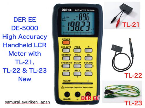 DER EE DE-5000 Handheld LCR Meter w/ TL-21 22 23 High accuracy measurement Japan