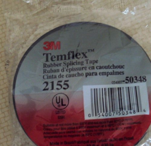 3M Temflex Rubber Splicing Tape 2155 Black 3/4&#034; X 22&#039; Electrical Tape