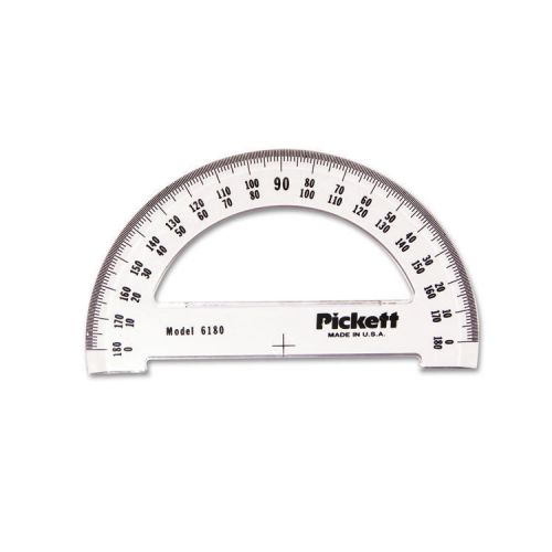 Protractor, Acrylic, 6&#034; Ruler Edge, Transparent Tinted