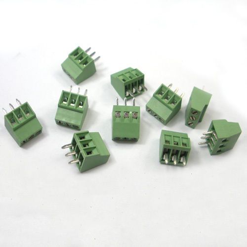10pcs 3 pin 3 way screw terminal block connector 2.54mm pitch pcb mount for sale