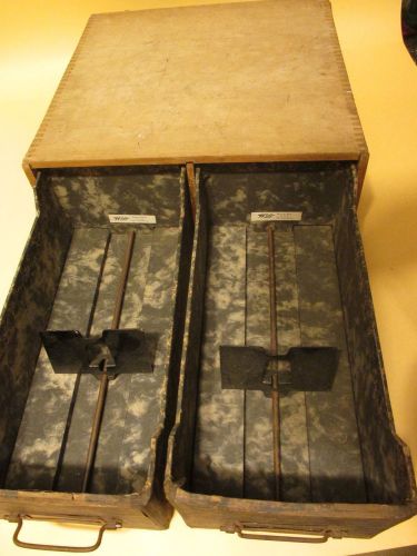 Vintage Office Weis Office Index Storage Double Card Files Drawer Wood Box