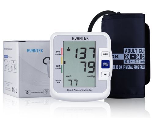 AVANTEK Portable Digital Automatic Upper Arm Blood Pressure Monitor - Gift for