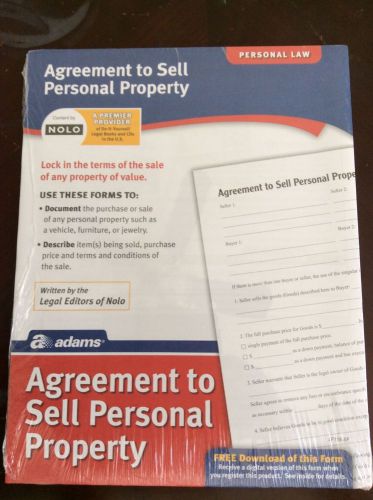 Agreement to sell personal property  Adams Legal forms kit