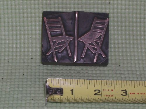 Antique Letter press printing blocks (folding chair)