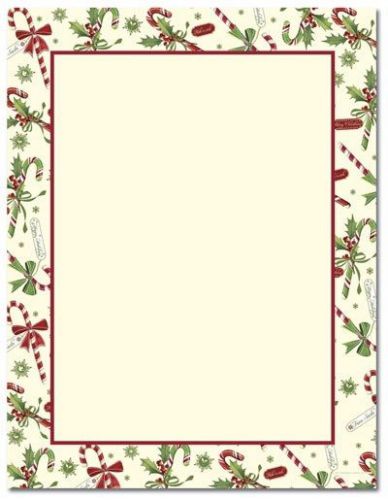 Just Print It Candy Cane and Holly Letterhead