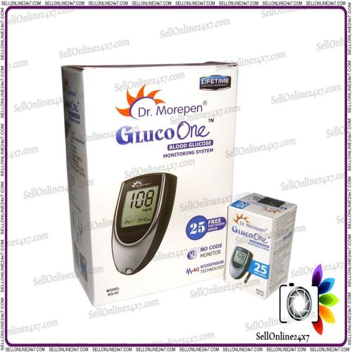 Dr.Morepen Gluco One Blood Glucose Monitoring System Bg 03 Free 25 Test Strips