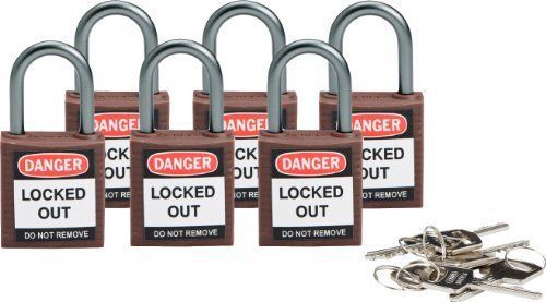 Brady 118964 brown  brady compact safety lock - keyed alike (6 locks) for sale