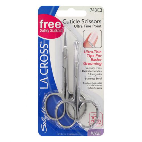 Sally Hansen La Cross Stainless Steel Cuticle Scissors with Free Safety Scissors