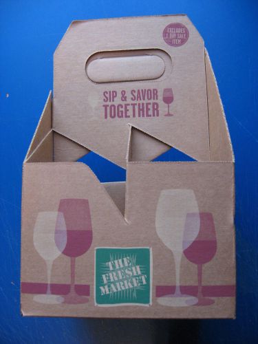 ONE BUNDLE OF FOUR BOTTLE CARRIER BOXES FOR WINE/CHAMPAGNE (7 BOXES PER BUNDLE)