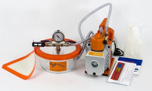 1.75 Quart Vacuum Chamber Kit for Degassing Urethane, Silicone, Concentrates