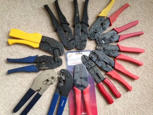 Crimp toolsm(11) and wire stripper(1) for data/telecom use,  assortment for sale
