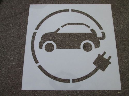 36&#034; Electric Car Stencil 1/16&#034; LDPE ReUsable Easily Cleaned Parking Lot Stencils