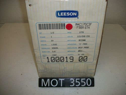 New leeson .5 hp 100019.00 ls56c frame single phase motor (mot3550) for sale