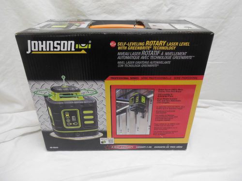 Johnson 40-6543 self-leveling rotary laser level with greenbrite technology for sale