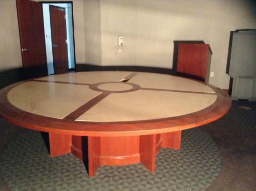 Boardroom Conference Meeting Table with Marble Inlay and Power and Data Insets
