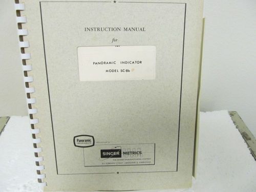 Panoramic Radio (Singer) SC-8b Panoramic Indicator Instruction Manual w/schem