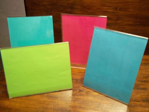 4 Acrylic 8.5&#034; x 11&#034; Slanted/Straight Picture Frame Holders Sign Display Holders