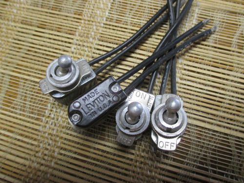 Lot of 4(Four) Leviton SPST ON/OFF Metal Ball Toggle Switch 125v-6amp/250v-3amp