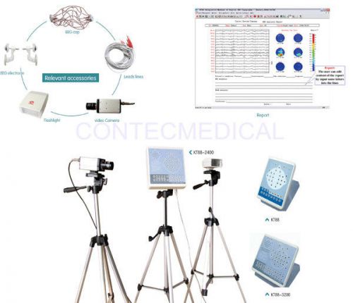 Eeg machine contec kt88-2400 digital 24-channel eeg and mapping system+2 tripods for sale