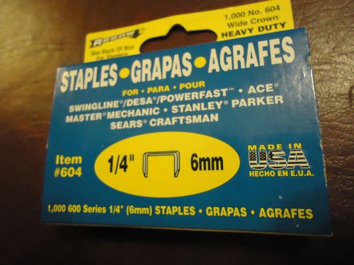 1 Pack of ARROW 600 Series 1/4&#034; 6mm Staples #604 Heavy Duty 1000 PCS USA Made