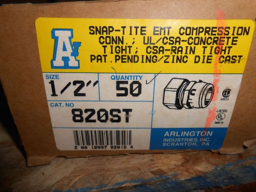 Arlington 820st 1/2&#034; snap tite emt compression connector for sale