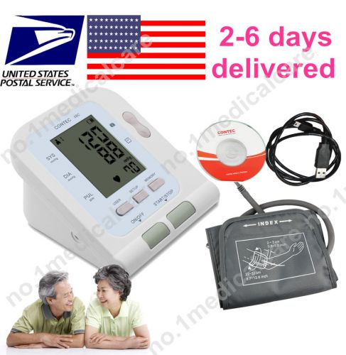 USA SHIPPING,Desktop LCD Digital Blood Pressure Monitor +pc sw+adult cuff
