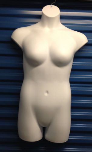 Female torso ladies womens mannequin white clothing store display hanger 34&#034;long for sale