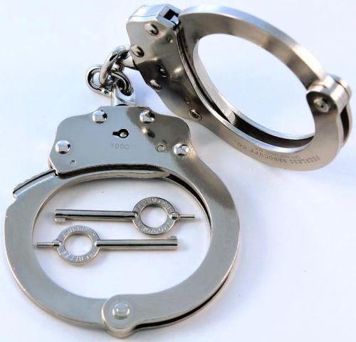 Peerless Nickel Police Handcuffs M700C Prison Restraints NIJ USA Made Bondage !!
