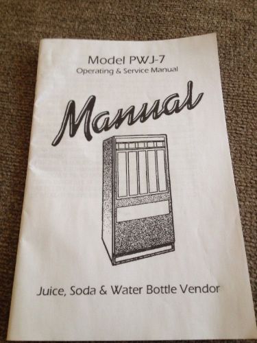 Antares Vending Machine Manual Model PWJ-7