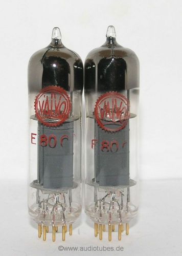 2 factory new tubes Valvo E80CC 6085 flat bar d-getter pinch waist  (503036) 50s
