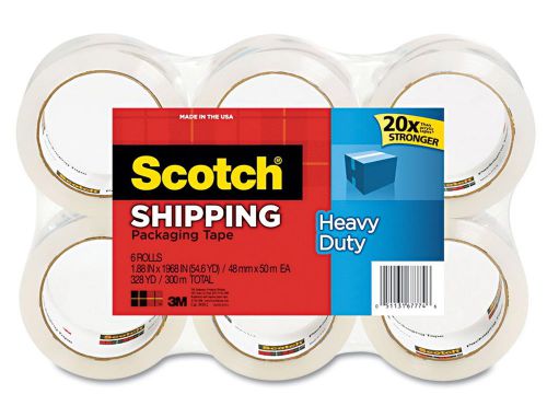Lot of 6 Rolls Scotch Heavy Duty Shipping Packaging Tape 1.88 In X 54.6 YD Each