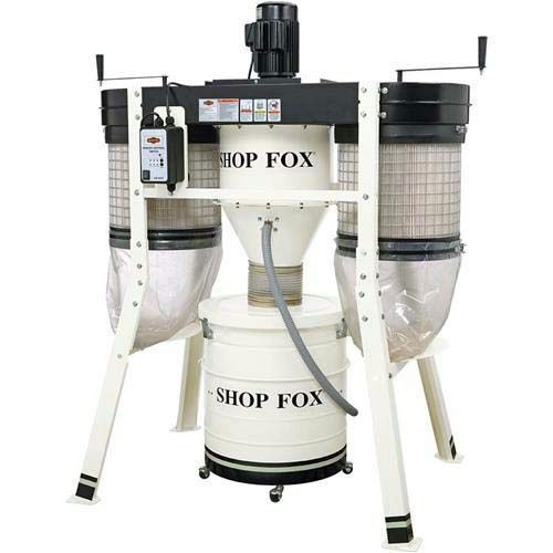 Shop fox dust collector 3 hp stationary 220v 22a 1489 cfm 7.4 cu ft w1816 new for sale