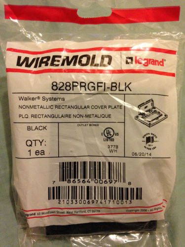 Wiremold  828PRGFI-BLK legrand Duplex Receptacle Cover Plate Black - NEW