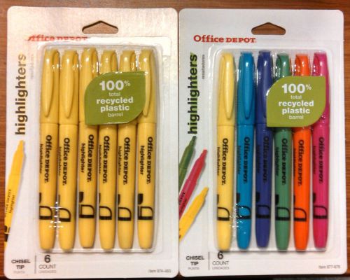 Office Depot Brand 100% Recycled Pen-Style Highlighters 12 Highlighters Assorted