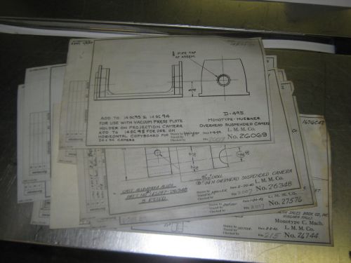 Original part blueprints for Monotype parts (16 Total)