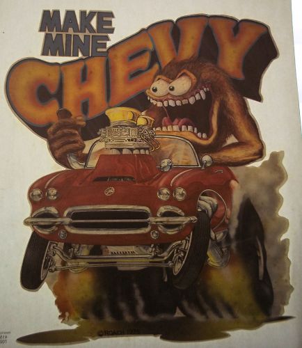 Make Mine Chevy Corvette Vintage 70&#039;s Roach T-Shirt transfer