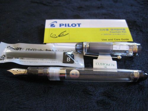 Pilot Custom 74 Fountain Pen, Clear Barrel, fine Nib (1213)