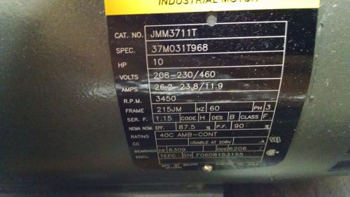 NEW!!! Baldor Industrial 10hp JMM3711T 208-230/460 volt 3450 rpm Motor