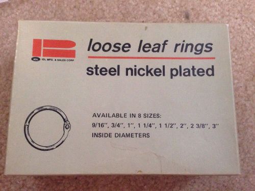 100 silver metal loose leaf binder hinge snap rings school office craft 1 1/2&#034; for sale