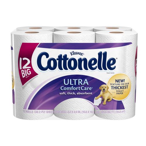 Cottonelle ultra comfort care toilet paper, big roll, 12 count new free shipping for sale
