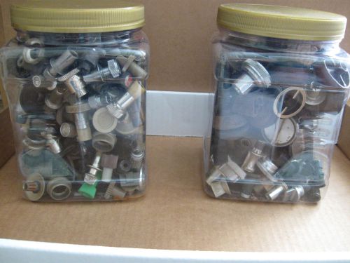 2 Containers of Plastic &amp; Metal Knobs Used &amp; New