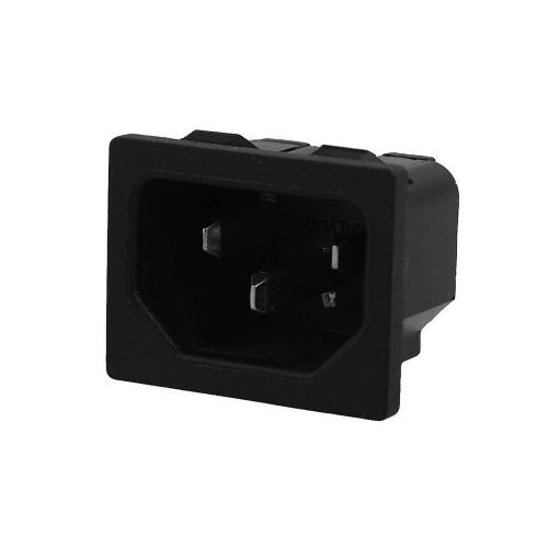 Black 3 terminals iec320 c14 male plug power socket ac 250v 10a for sale