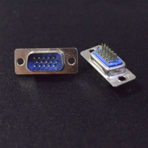 15 Pin 3 Rows D-Sub DB15 VGA Male Plug Solder Serial Port VGA Connector