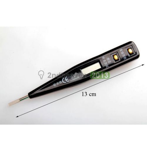 Black Digital AC DC 12-250V LCD Display Voltage Electric Sensor Tester Pen BEST