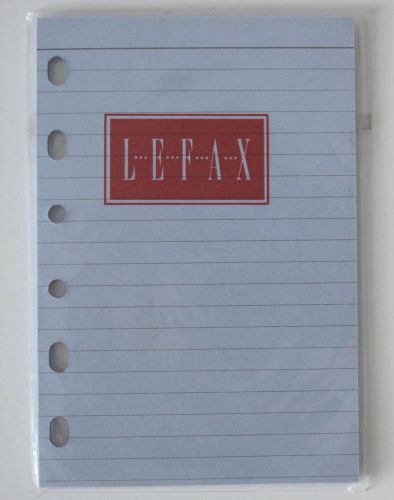 Lefax Ruled Planner Refill Pages 4 or 6 Ring 3 1/4 x 4 3/4 Light Green &amp; Blue