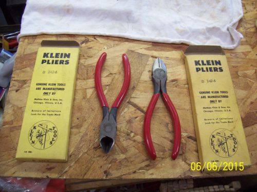 Two pair NOS klein side cutters in box no reserve D-242-6 dikes side cut pliers