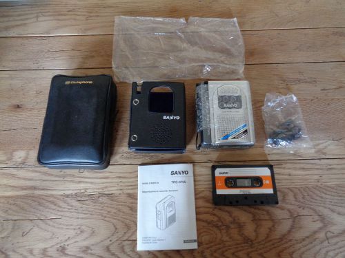 Sanyo TRC-970C Compact Cassette Recorder w/ Case, Tape, Manual, Holder