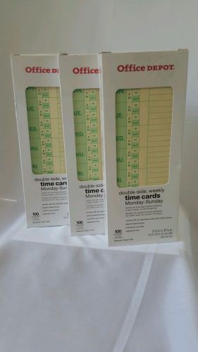 1209. OFFICE DEPOT DOUBLE-SIDED WEEKLY TIME CARDS MONDAY - SUNDAY LOT OF 3