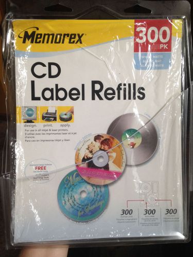Memorex White Matte CD Label 300 pack 00403 (opened - contains 132 labels)